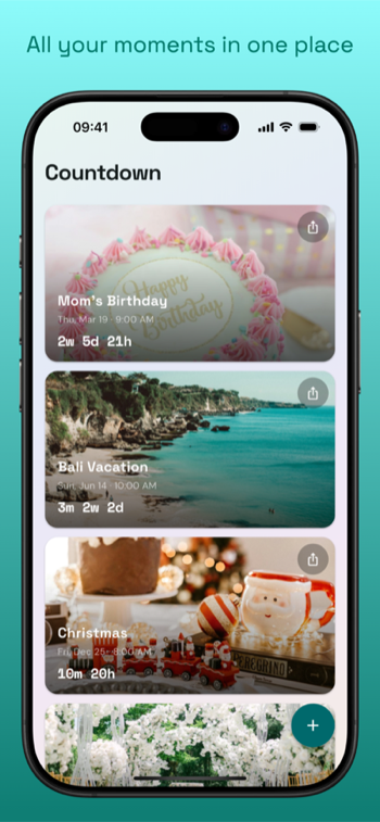 All your countdowns in one place